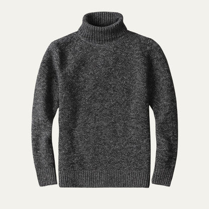 Men’s Fitted Micro Textured Turtleneck Sweater