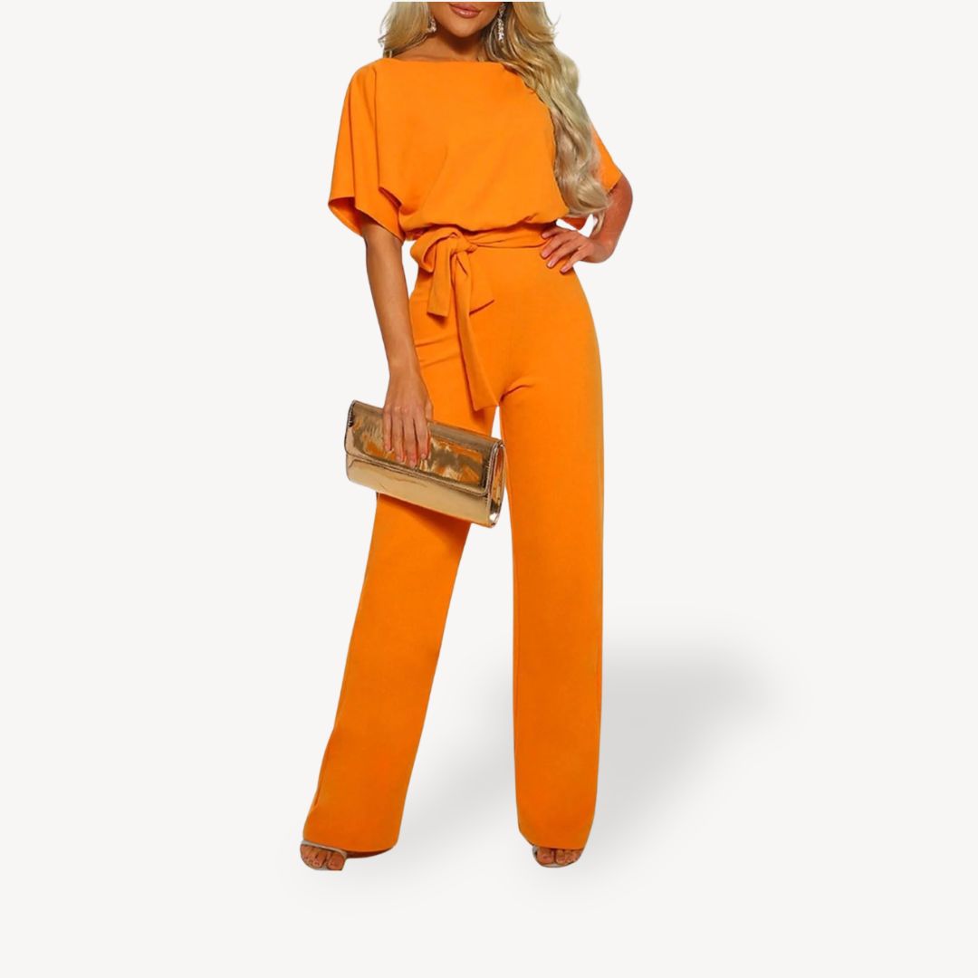 Women's Elegant Wide Leg Polyester Jumpsuit