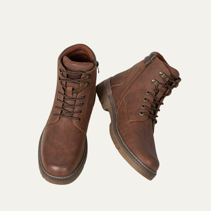 Men’s Military Style Lace Up Combat Boots with Lug Sole