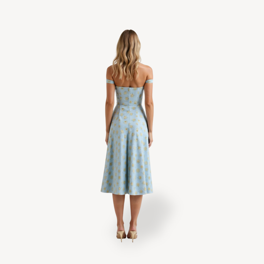 Women's Floral Print Midi Dress Cotton
