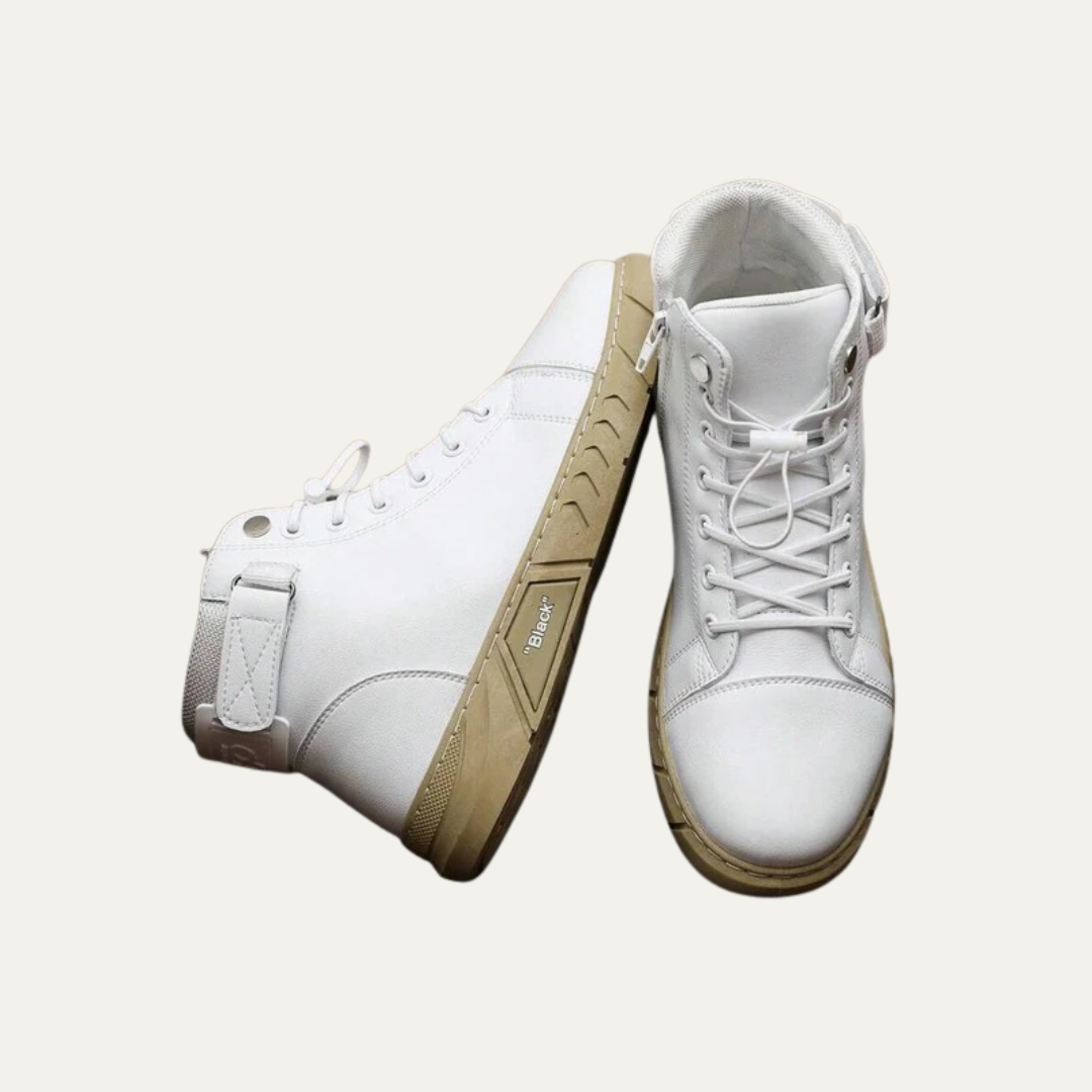 Men’s High Top Sneaker Boot with Strap and Lug Sole