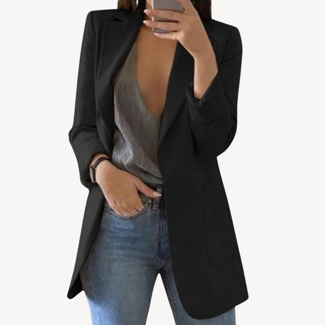 Women's Long Blazer with Open Front