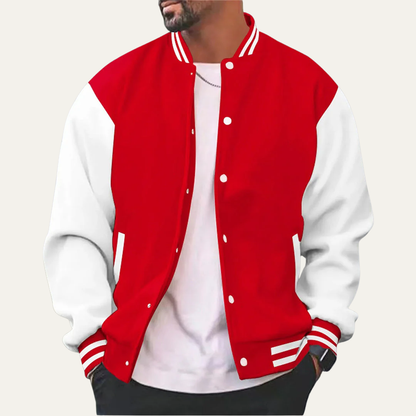 Men’s Classic Contrast Sleeve Varsity Jacket
