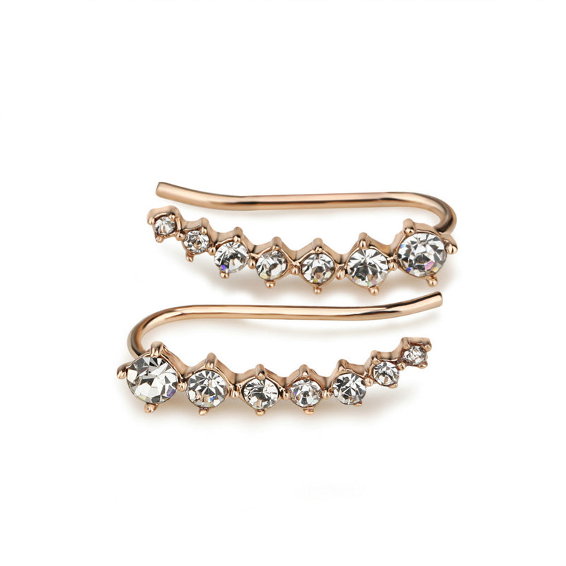 Sparkling Silver Diamond Stud Earrings