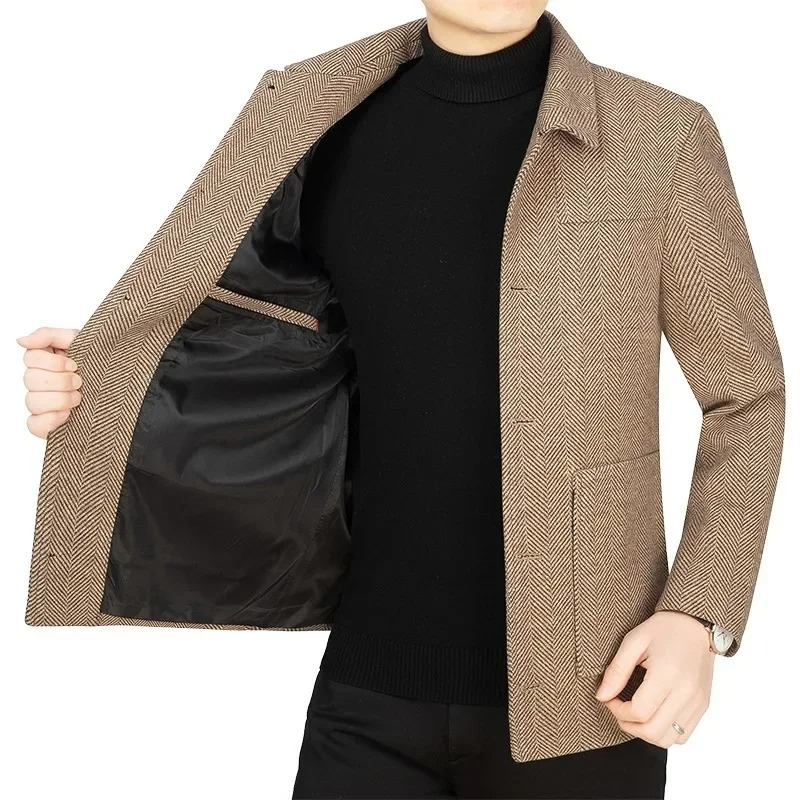 Classic Fit Mens Blazer with Textured Pattern - BritishElegance