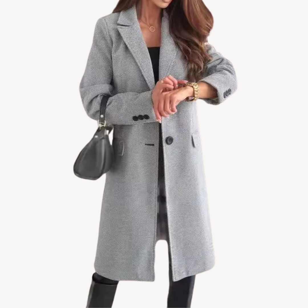 Women's Wool Blend Coat with Pockets