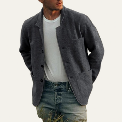 Men’s Relaxed Knit Button Front Cardigan Jacket