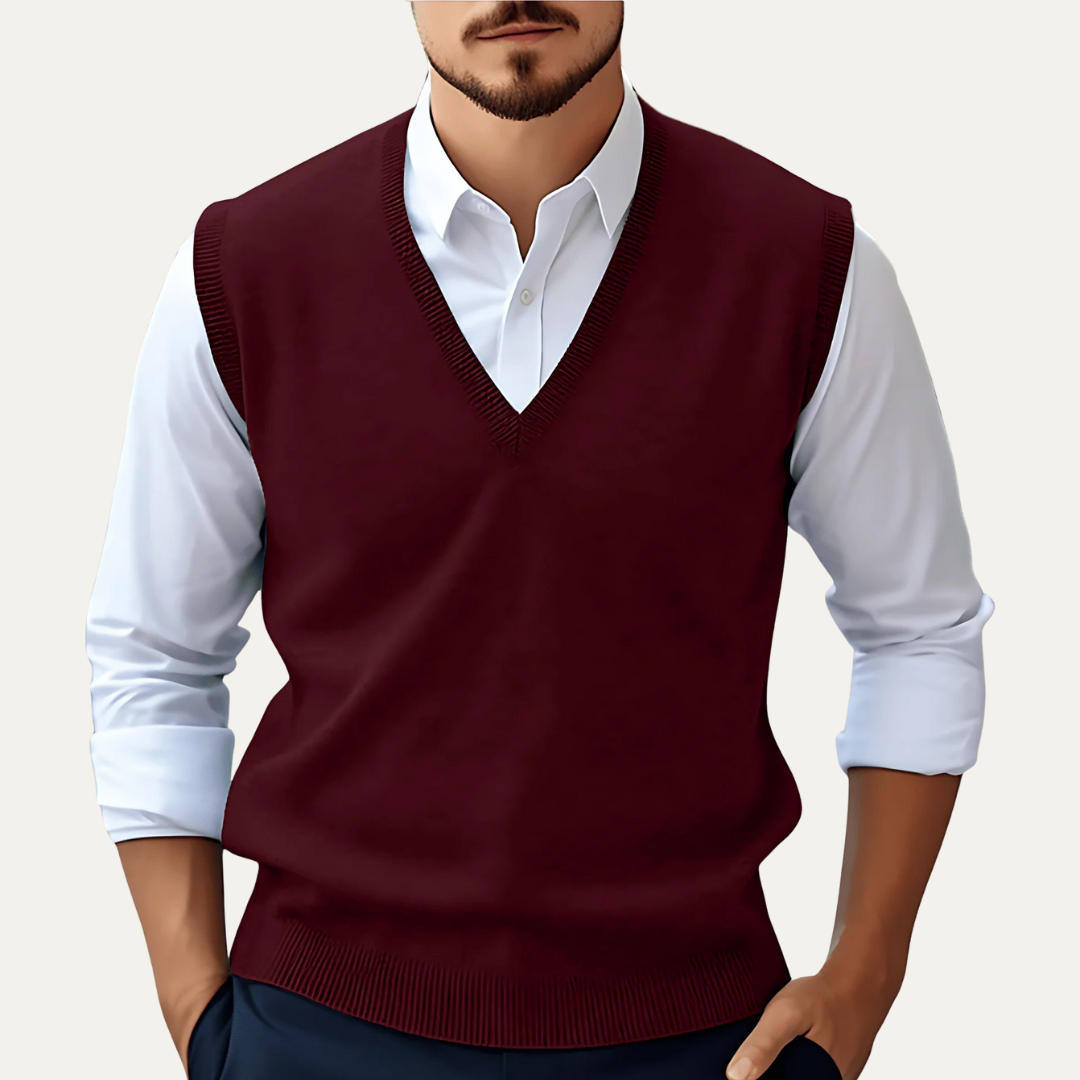 Men’s Classic V-Neck Knitted Sweater Vest
