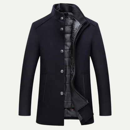 Men’s Double Layer Light Coat with Quilted Inner Vest
