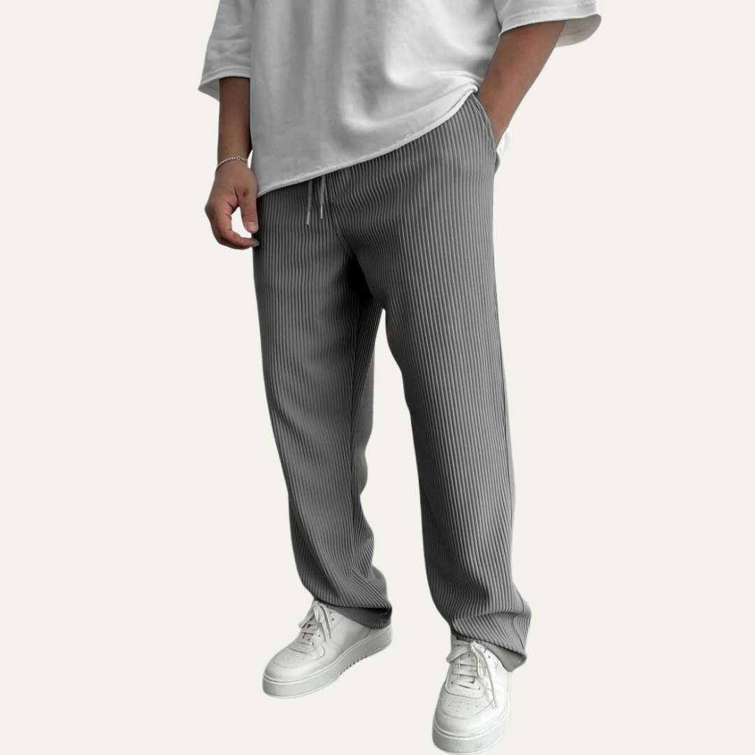 Men’s Wide Leg Rib Knit Lounge Trousers