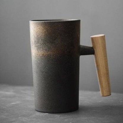 Earthy Ceramic Coffee Mugs Natural Stone Collection