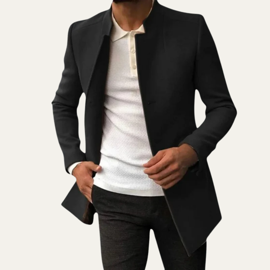 Men’s Minimalist Stand Collar Car Coat