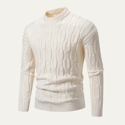 Men’s Cable Knit Mock Neck Sweater