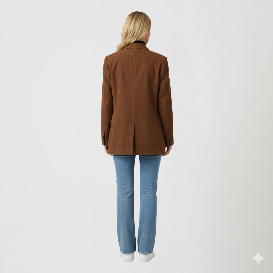 Claudine | Autumn Jacket - Oversized Button-Up Outerwear with Pockets for Women