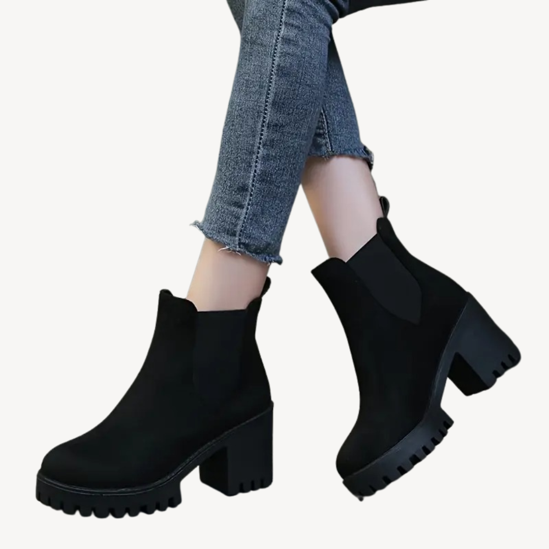 Orthopedic Chunky Heeled Ankle Boots