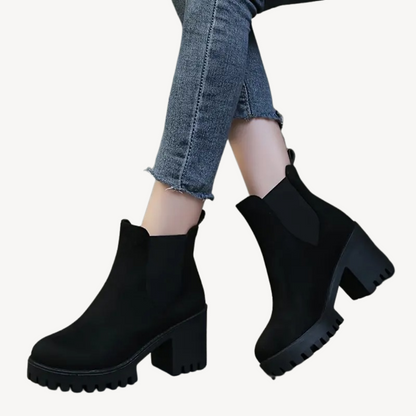 Orthopedic Chunky Heeled Ankle Boots