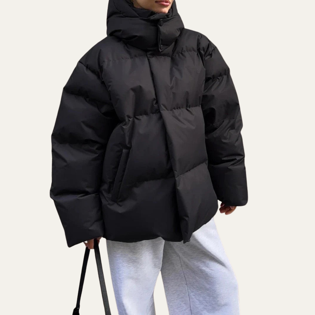 Women’s Oversized High-Neck Cropped Puffer Jacket