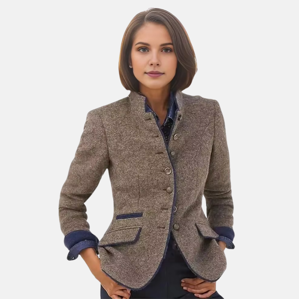 Elegant Ladies Tailored Blazer Jacket - BritishElegance
