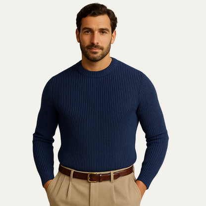 Men’s Ribbed Knit Crewneck Sweater