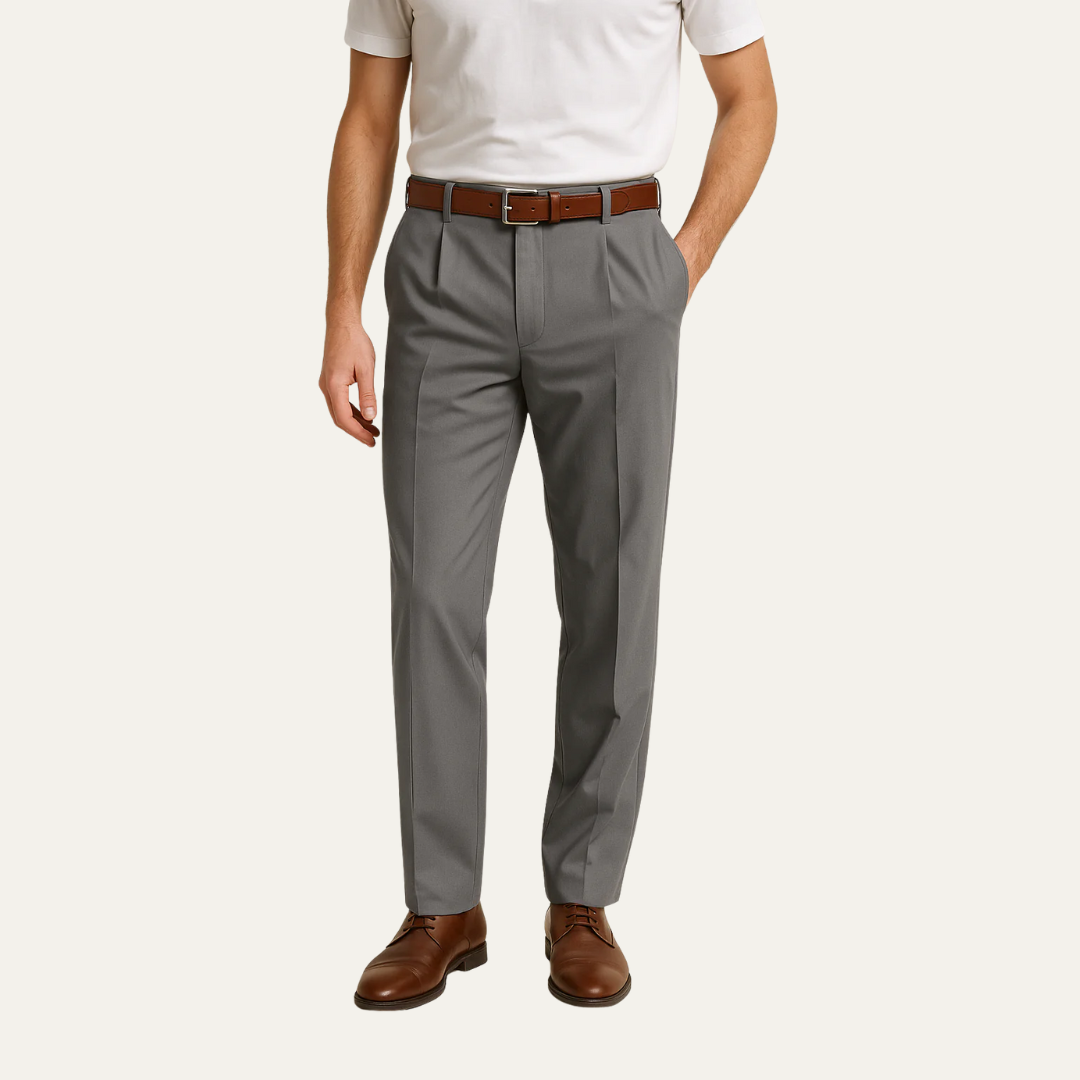 Men’s Classic Single-Pleat Dress Trousers
