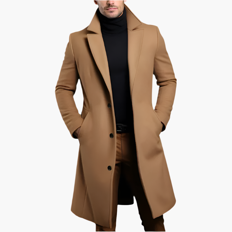 Men’s Long Single Breasted Formal Topcoat
