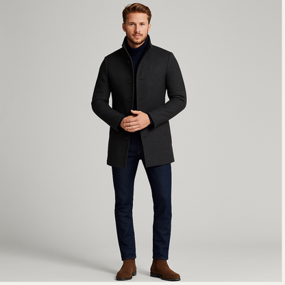 Men’s Double Layer Light Coat with Quilted Inner Vest