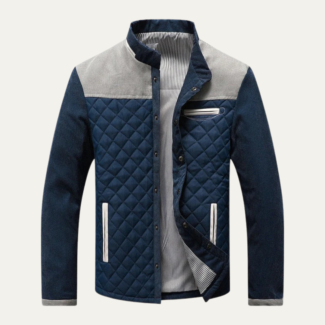 Men’s Contemporary Quilted Stand Collar Jacket