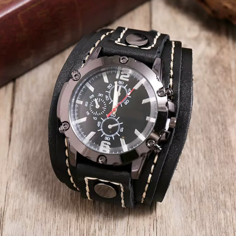 Men’s Cavalier Leather Watch | Vintage Style – Handcrafted Cowhide Strap