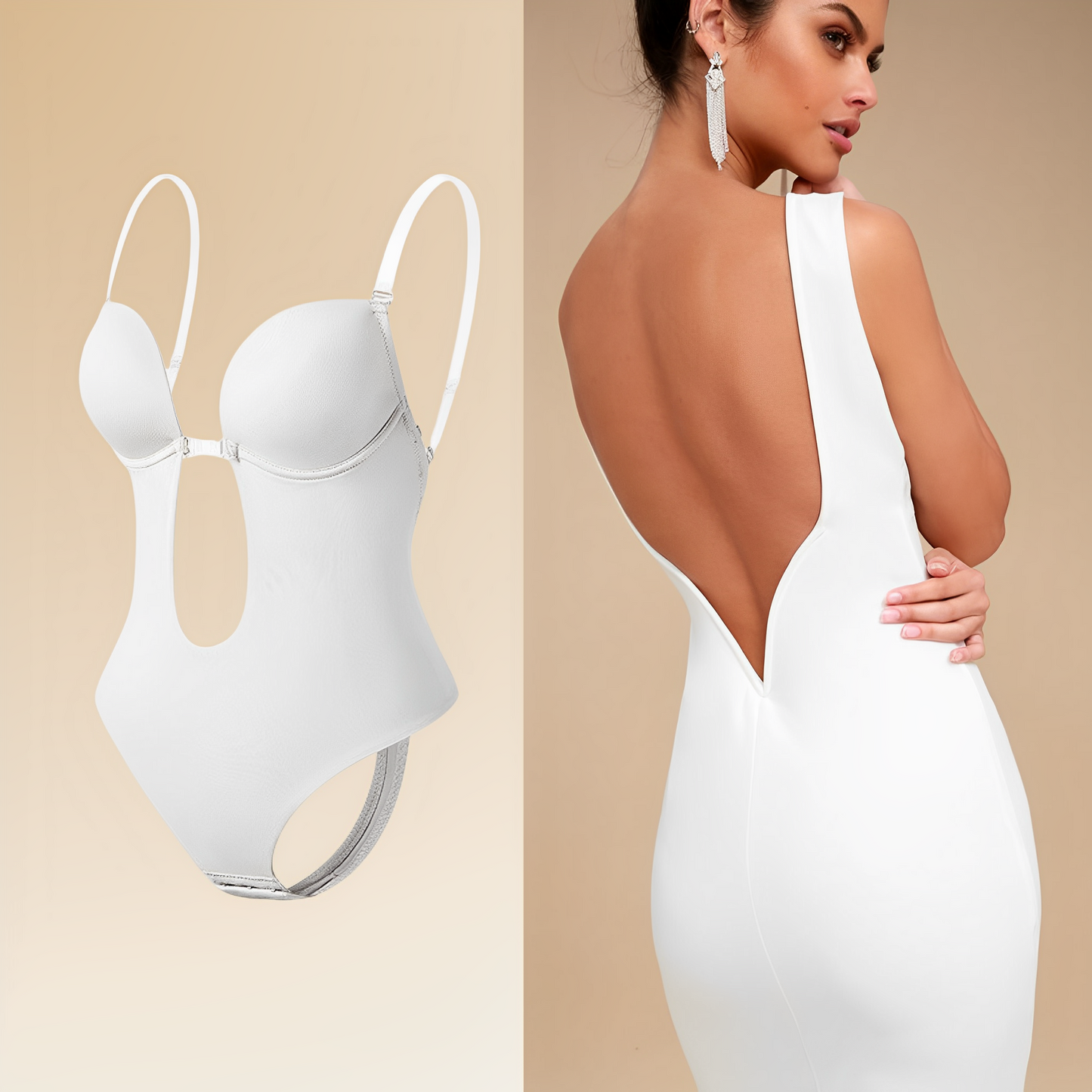 Sexy Low Back Bodysuit Bra for Ladies