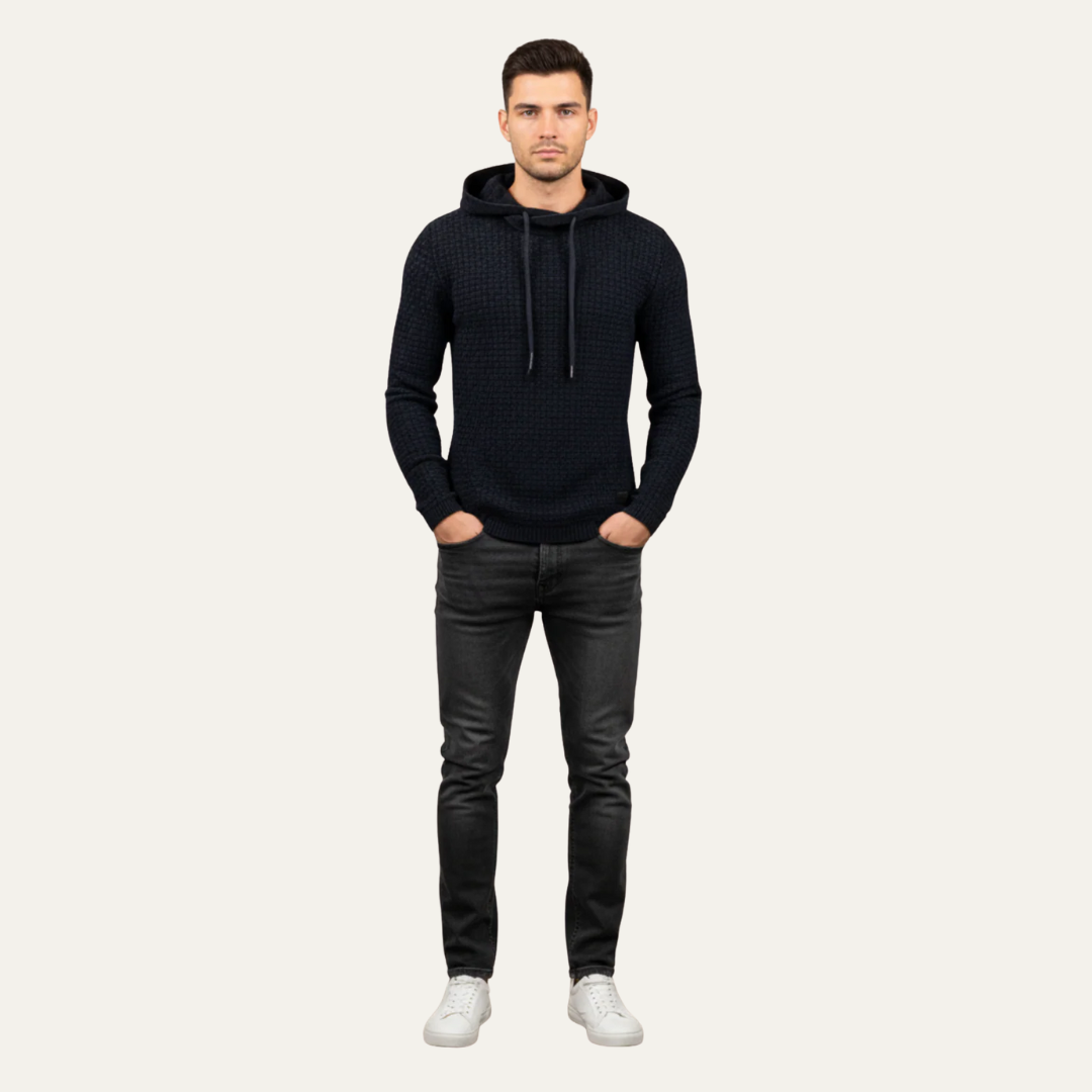 Men’s Classic Fine Knit Hooded Sweater