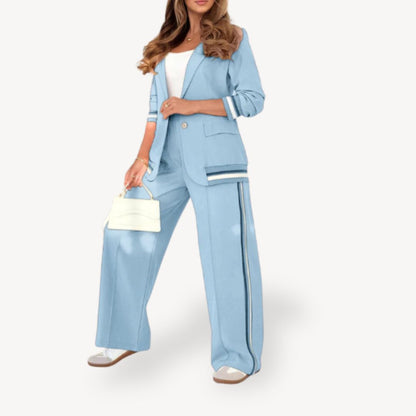 Two-Piece Striped Blazer Suit Women