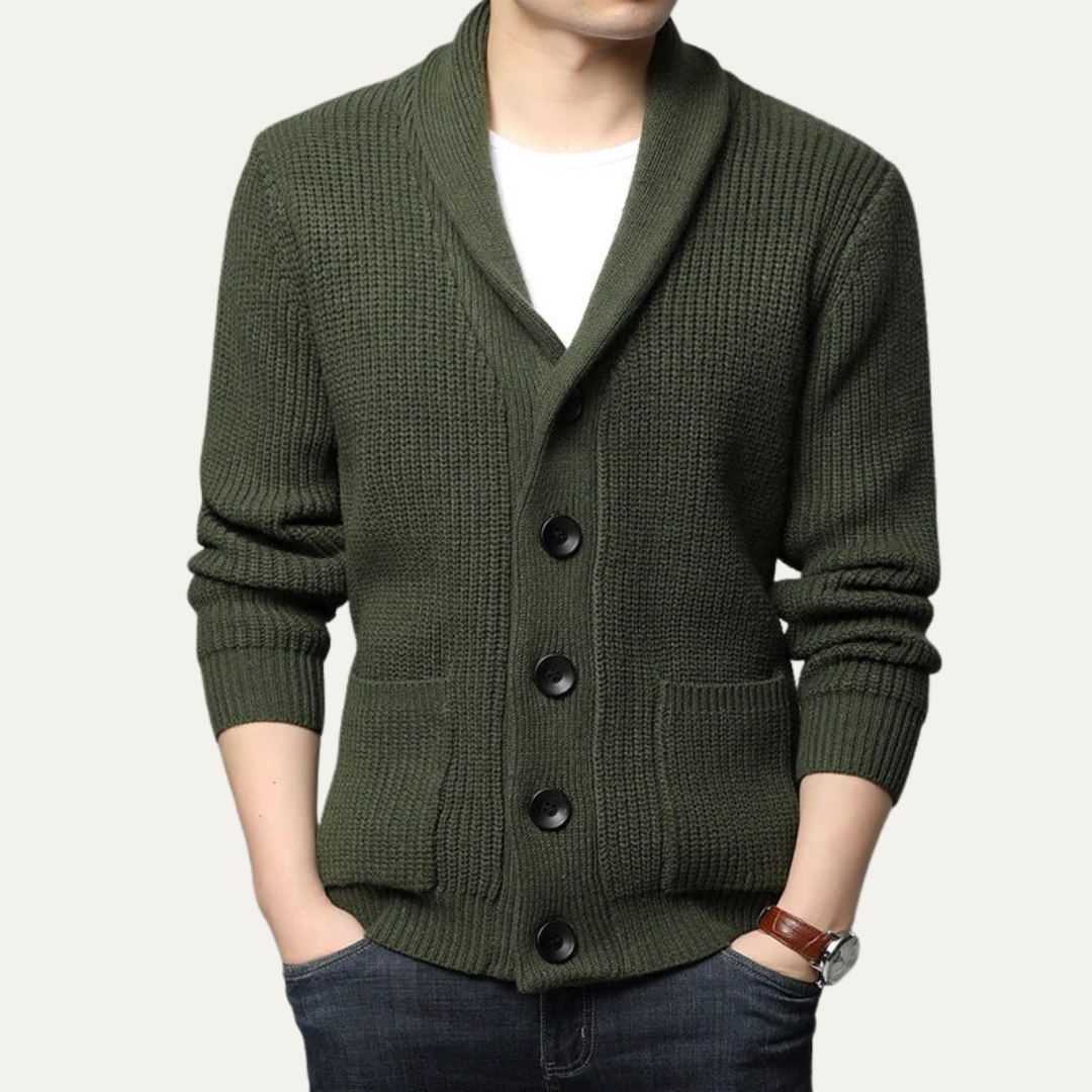 Men’s Shawl Collar Button Cardigan