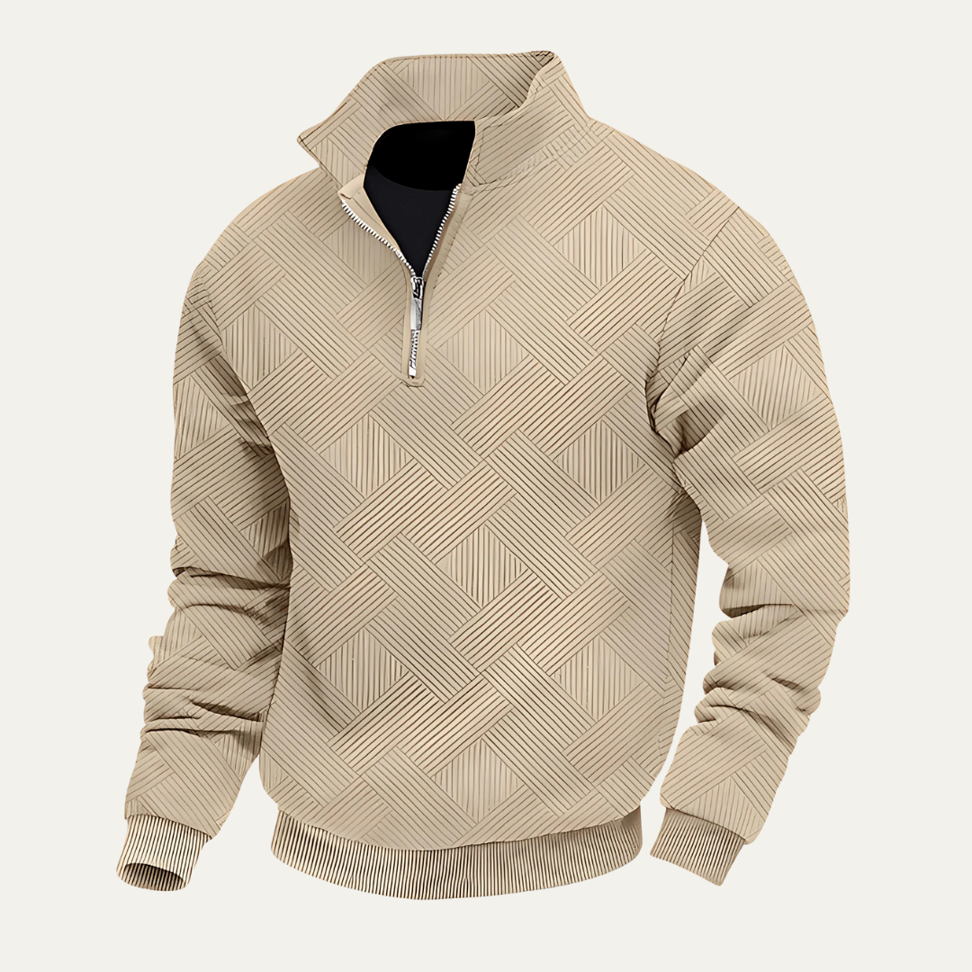 Men’s Geometric Textured Quarter Zip Pullover