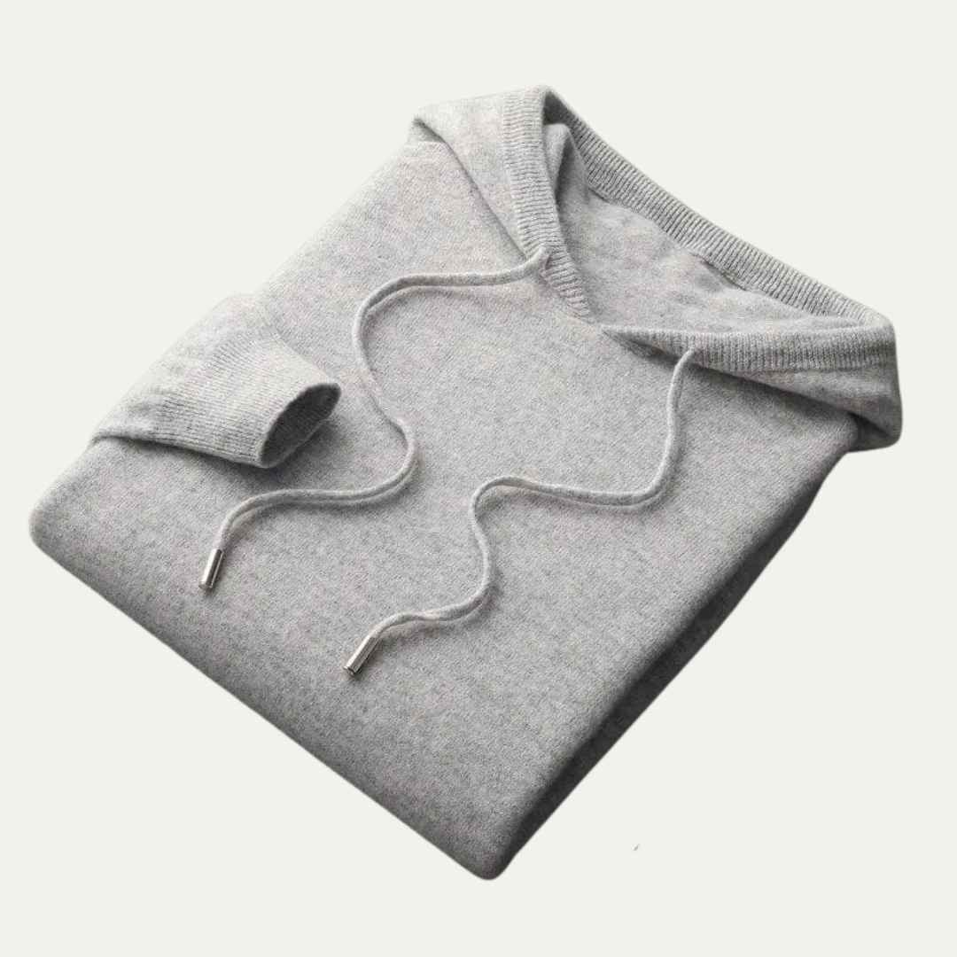 Men’s Fine-Knit Pullover Hooded Sweater