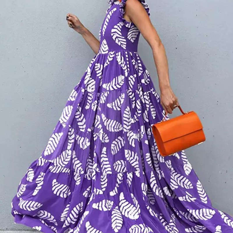 Beautiful Floral Long Summer Dress - BritishElegance