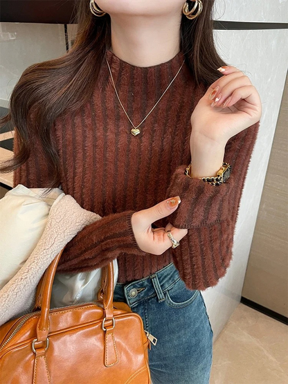 Warm Women's Wool Crew Neck Winter Sweater
