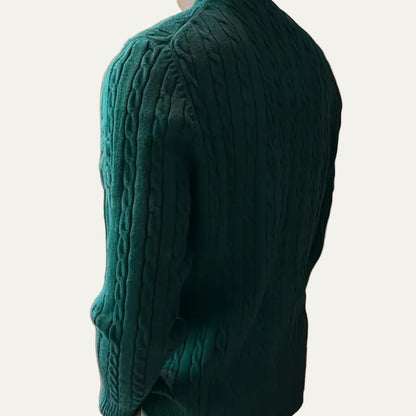 Men’s Classic Vertical Cable Knit Sweater