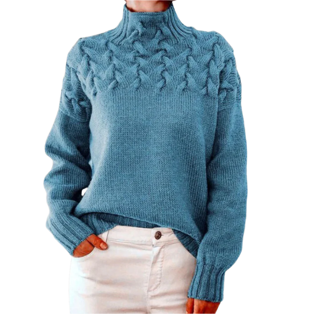 Soft Women's Crew Neck Knit Sweater - BritishElegance