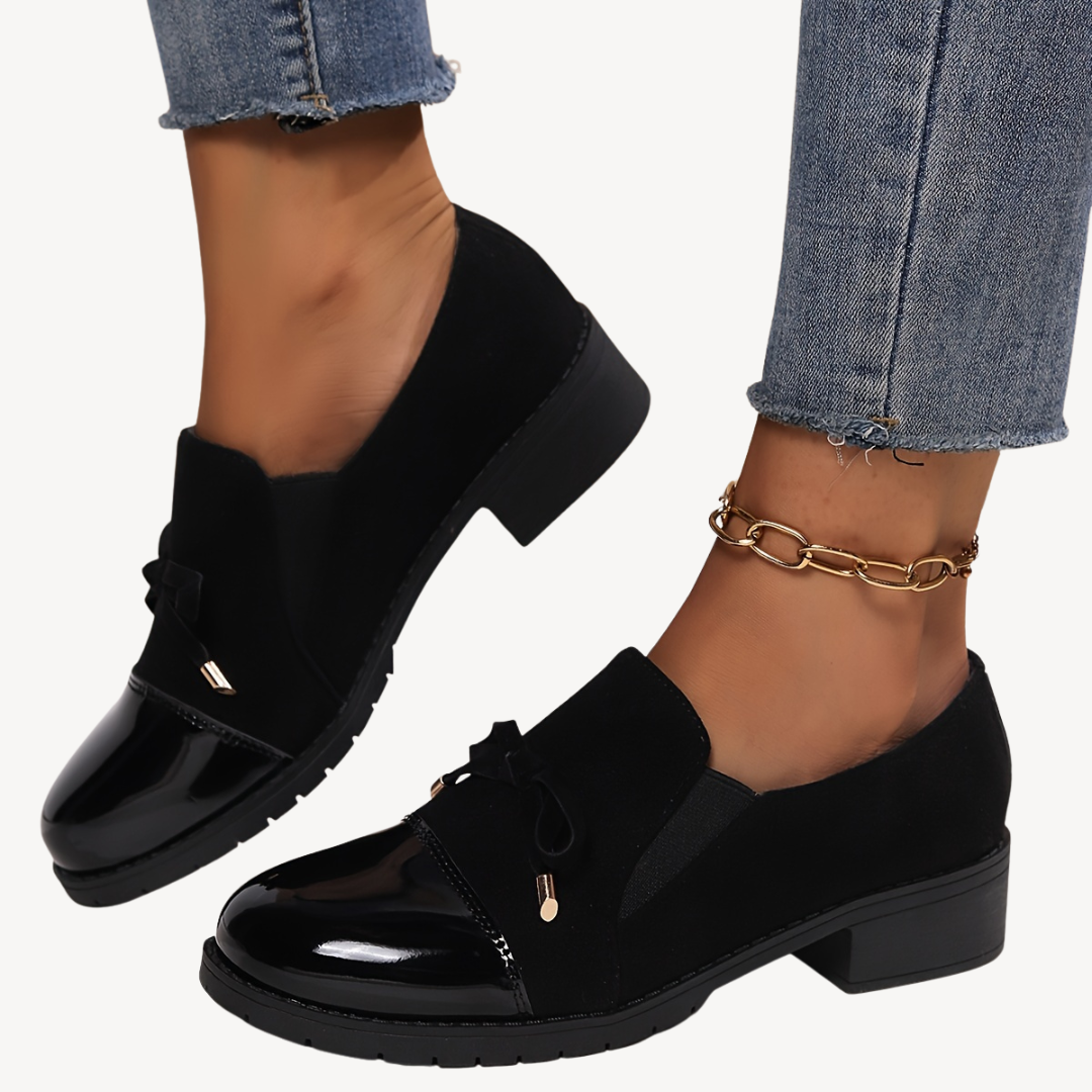 Orthopedic Slip-On Loafers with Bow