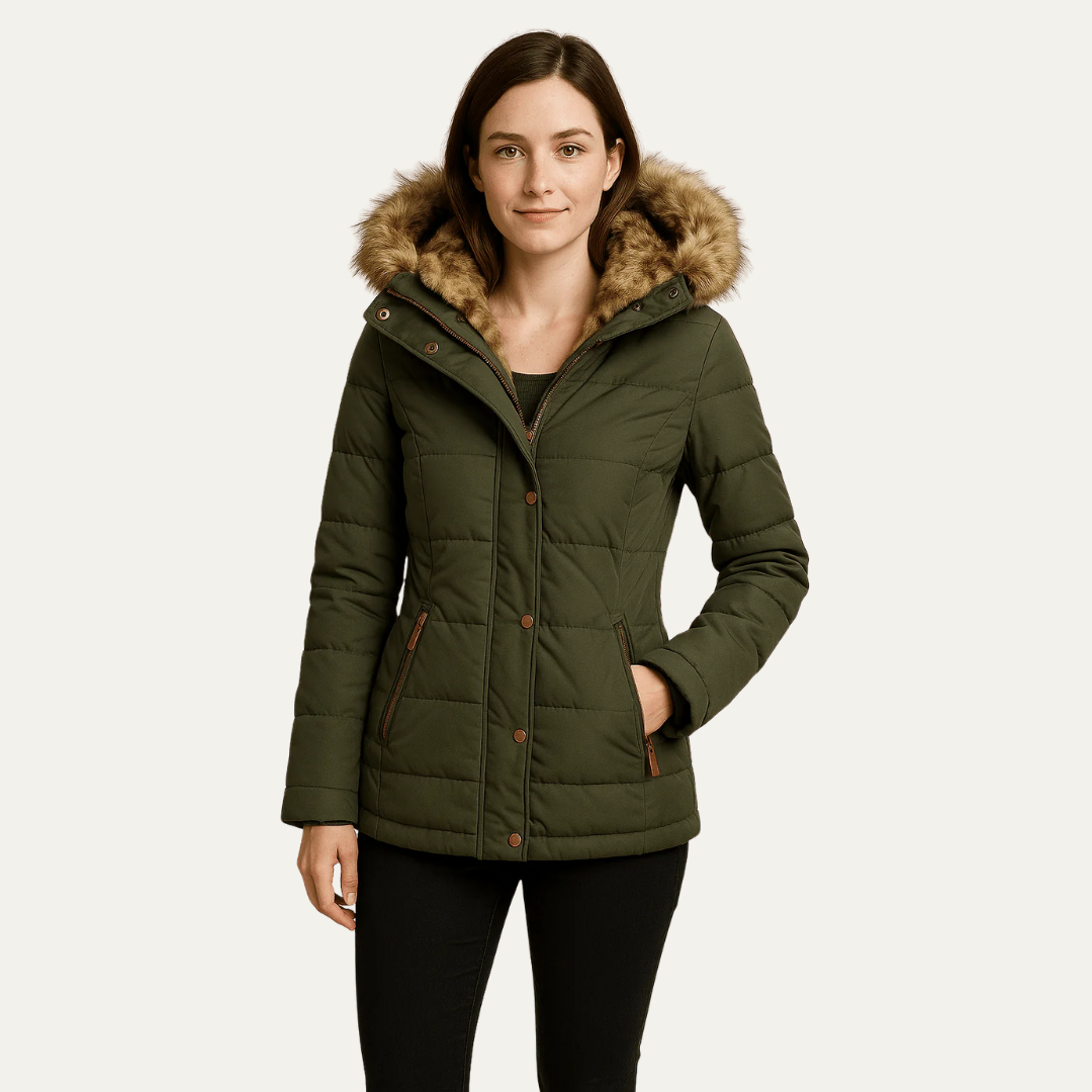 Women’s Faux Fur Hooded Quilted Puffer Jacket