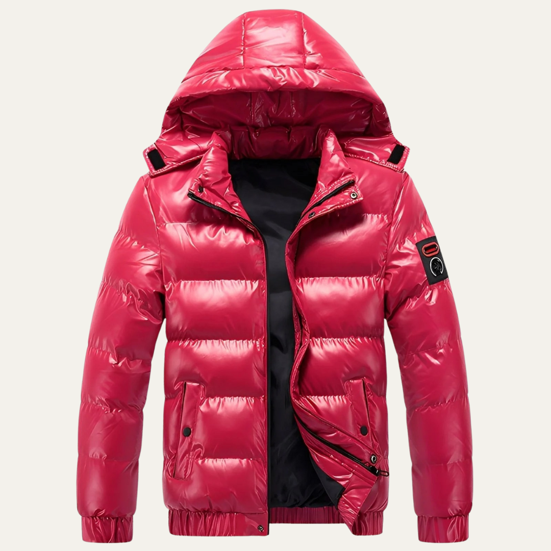 Men’s Patent Quilted Hooded Puffer Jacket