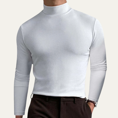 Men’s Smooth Mock Turtleneck Long Sleeve Shirt