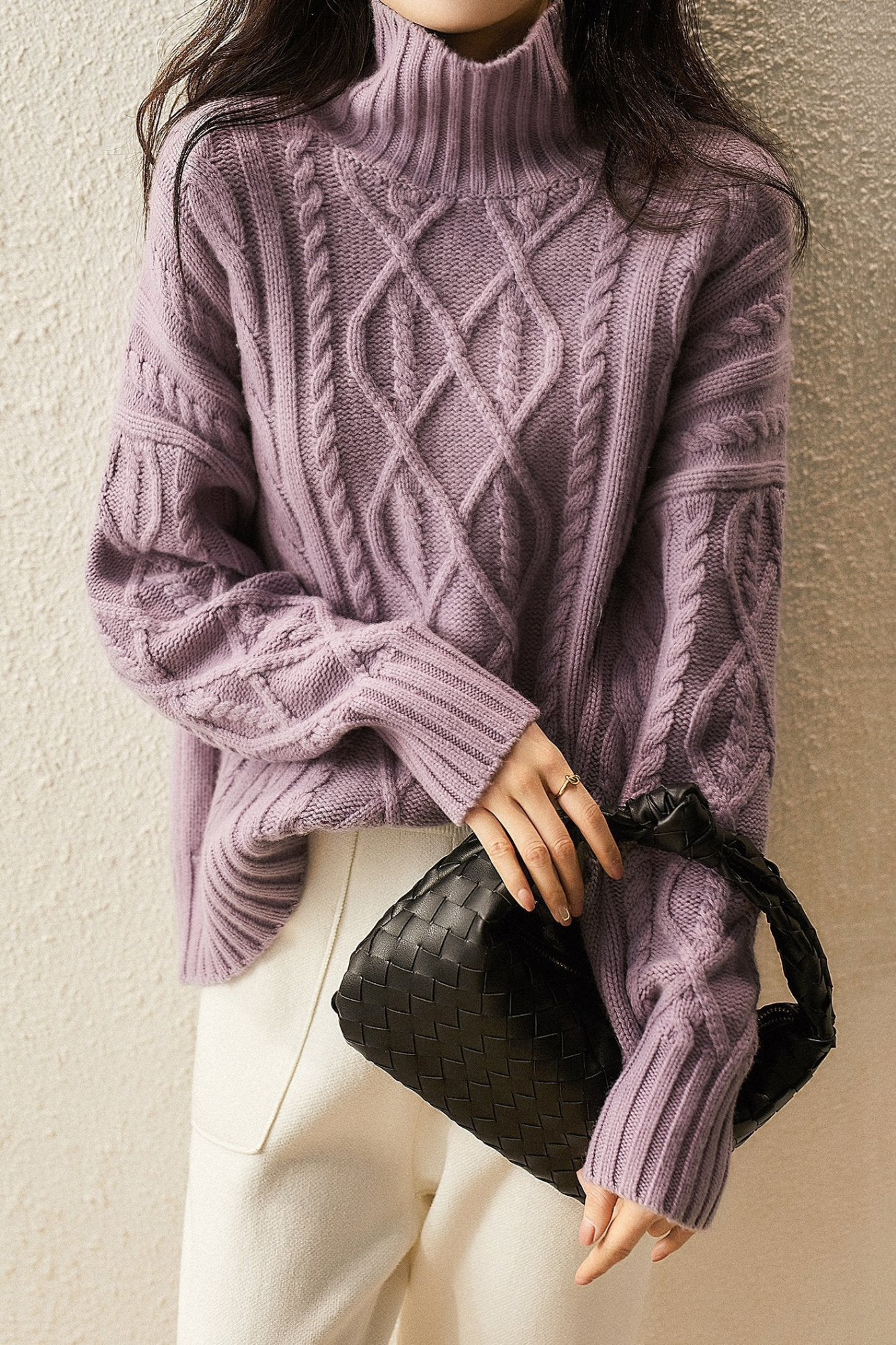 Deveny | Women's High Neck Sweater-Over | Warm