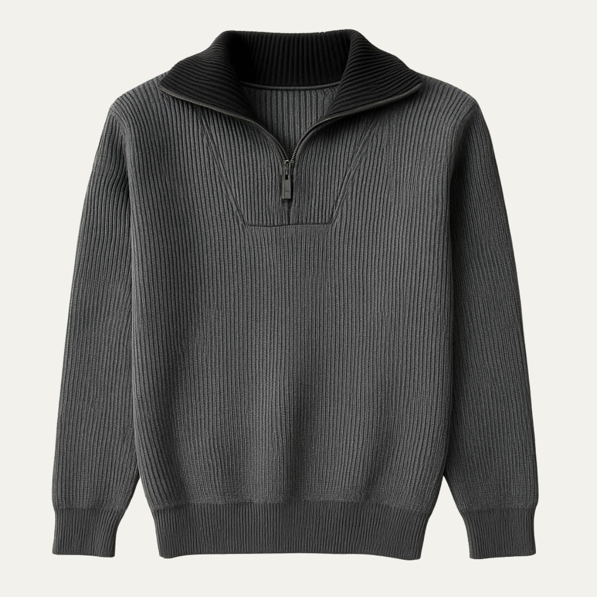Men’s Ribbed Quarter Zip Knit Sweater