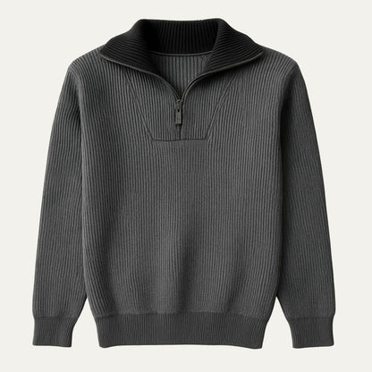 Men’s Ribbed Quarter Zip Knit Sweater