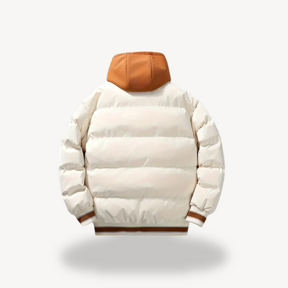 Men's Puffer Varsity Jacket with Hoodie