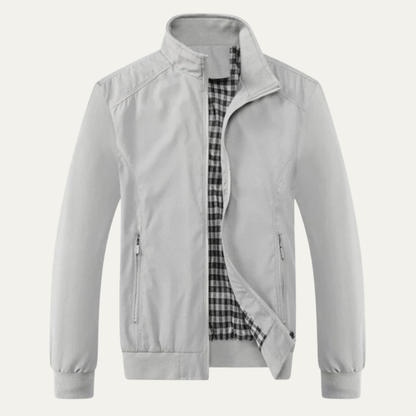 Men’s Summer Lightweight Plaid Lined Bomber Jacket