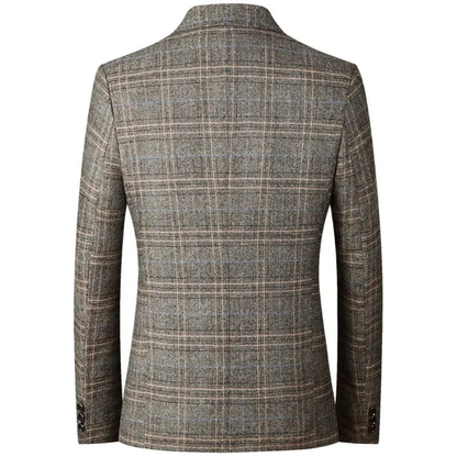 The Sarteano Men’s Classic Checked Slim Fit Plaid Blazer Jacket