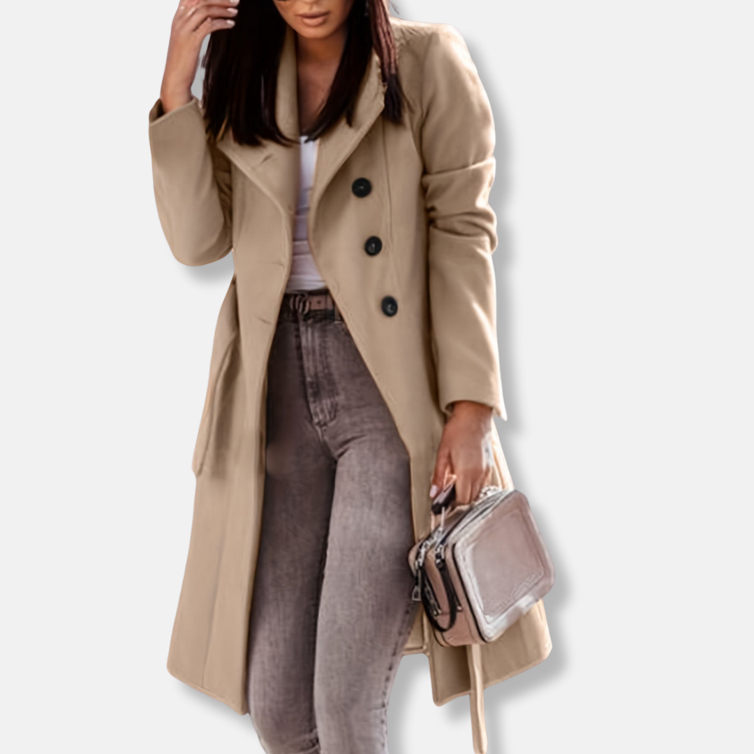 Sienna Regular Fit Trenchcoat | Button Front Belted Trenchcoat