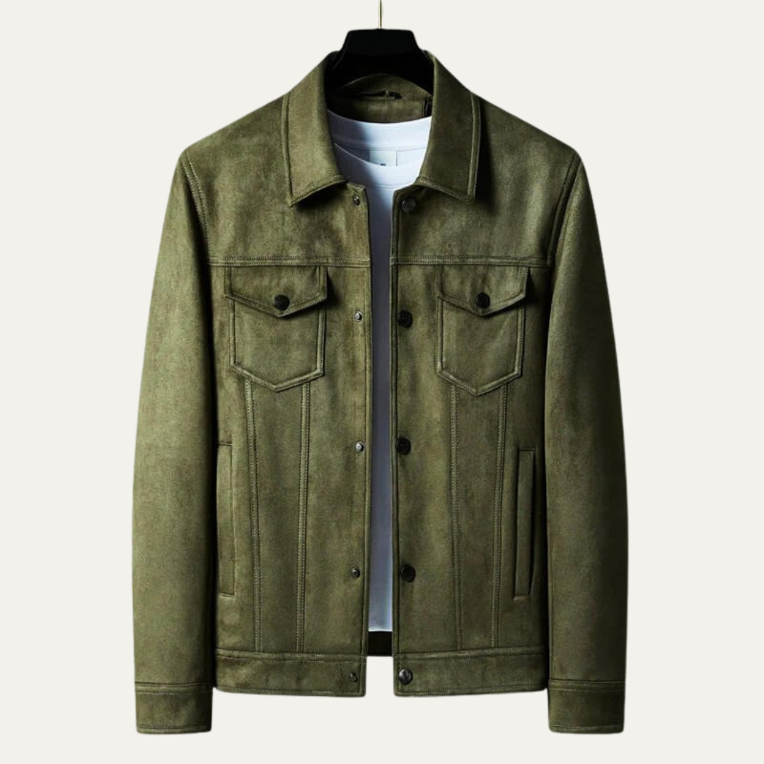 Men’s Suede Look Classic Trucker Jacket